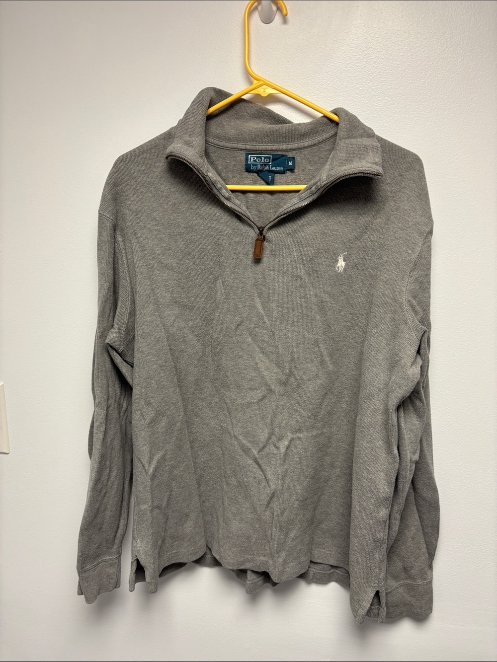 Polo by Ralph Lauren Men’s Light Gray Half-Zip Pullover Sweater